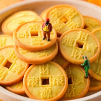 春日喜呈金錢(qián)餅獨(dú)立包裝休閑零食喜事新年祝福語(yǔ)創(chuàng)意年貨招待餅干